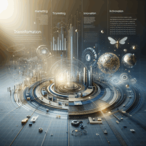 Painel digital abstrato simbolizando inovação e tendência em vídeos de marketing.