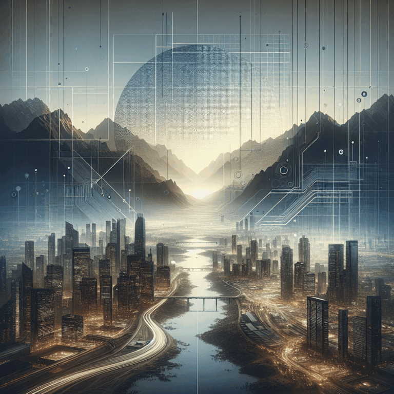 Ambiente minimalista com elementos digitais representando evolução do marketing martech.