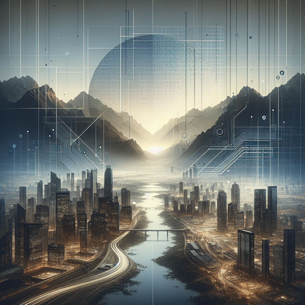 Ambiente minimalista com elementos digitais representando evolução do marketing martech.