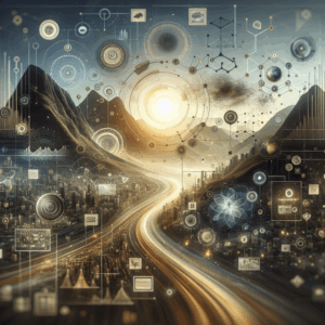 Ambiente digital sofisticado representando inovação em marketing com privacidade.