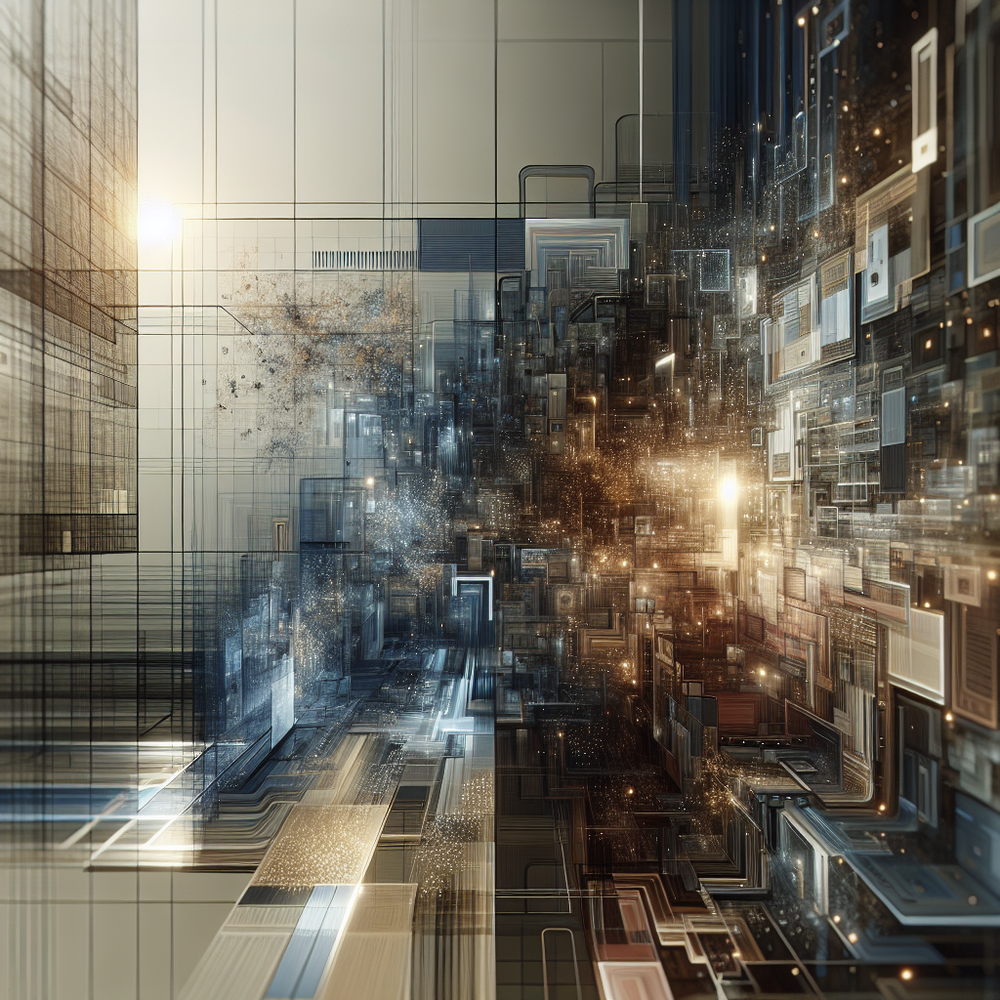 Ambiente sofisticado com painéis de dados e luz suave simbolizando transformação tecnológica no marketing