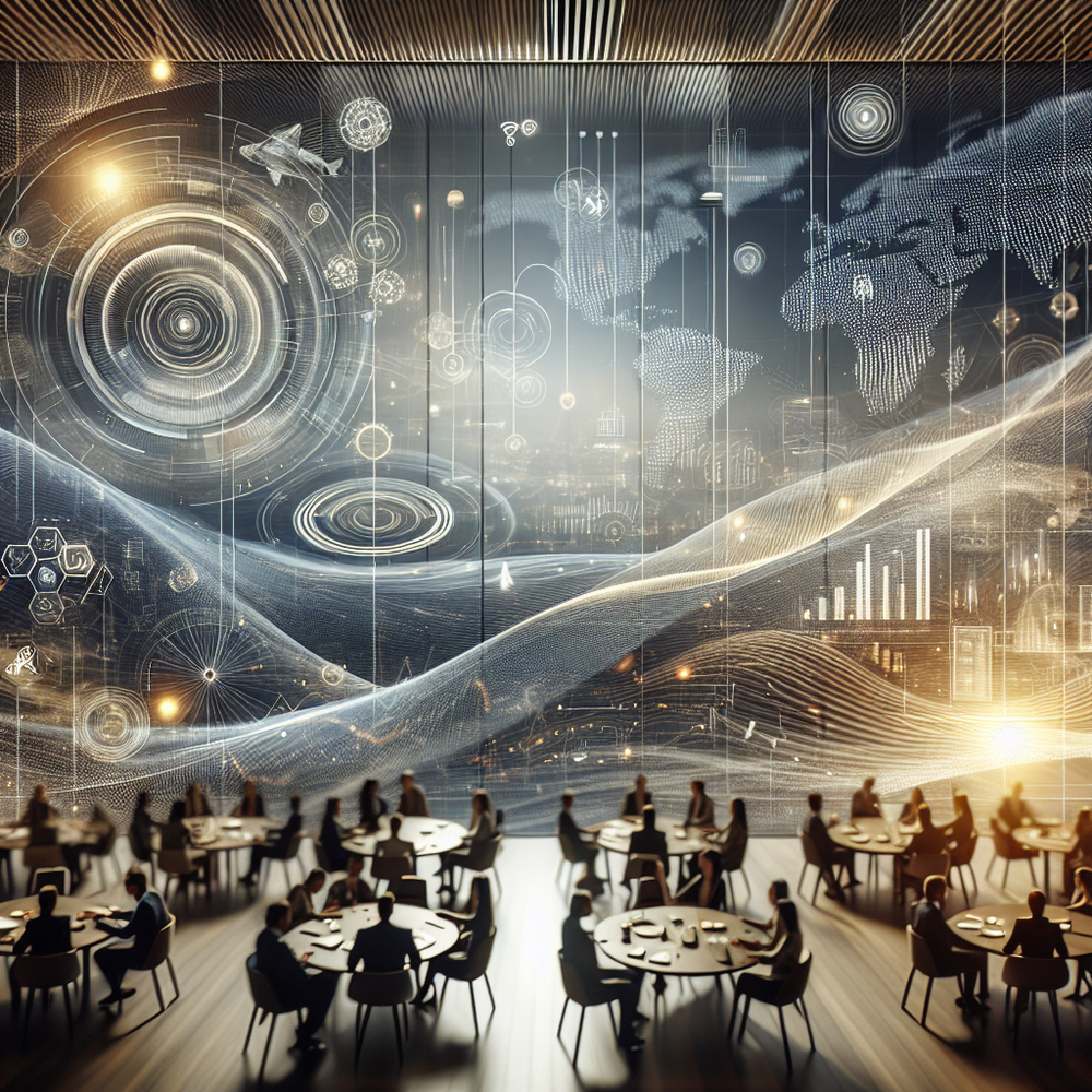 Ambiente digital minimalista com luz suave, representando evolução e inovação em marketing e tecnologia