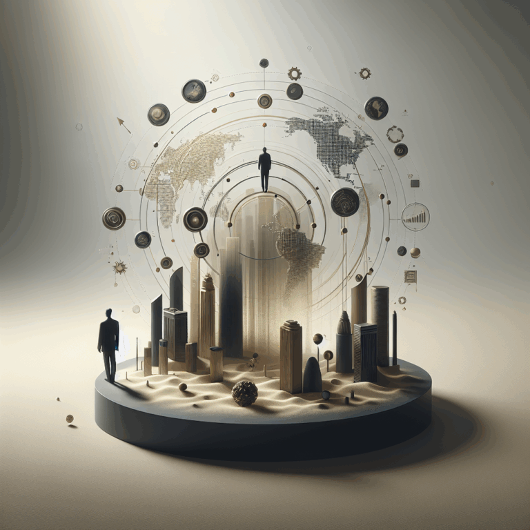 Painel digital com gráficos dourados e elementos de dados em ambiente sofisticado minimalista