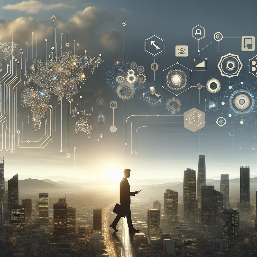 Ambiente elegante com telas digitais e gráficos de dados exibindo evolução do marketing mobile