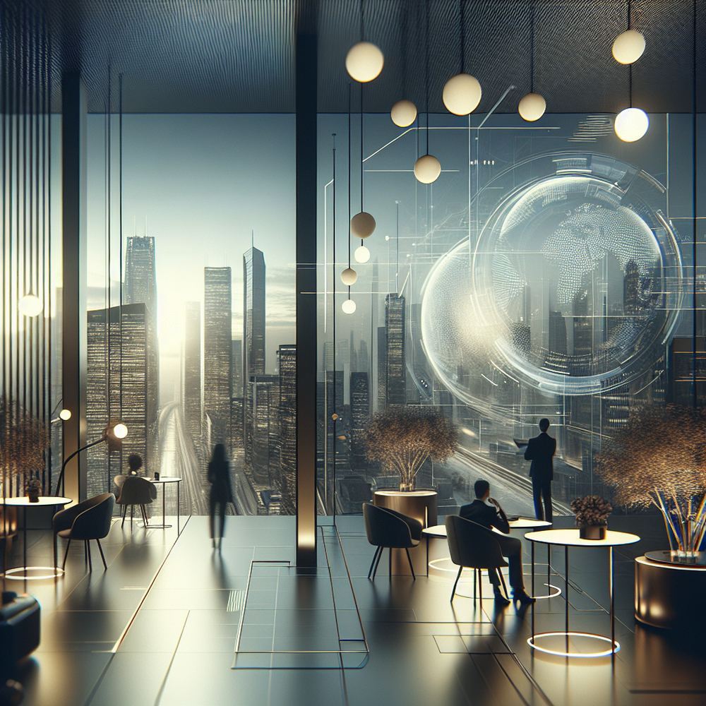 Painel digital abstrato com gráficos de dados em tempo real e cores sofisticadas