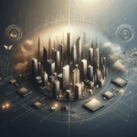 Foto realista de cenário digital sofisticado com luz suave e elementos minimalistas.