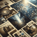 Gráfico abstrato mostrando crescimento de retenção e LTV com elementos de IA e dados em paleta azul e dourado