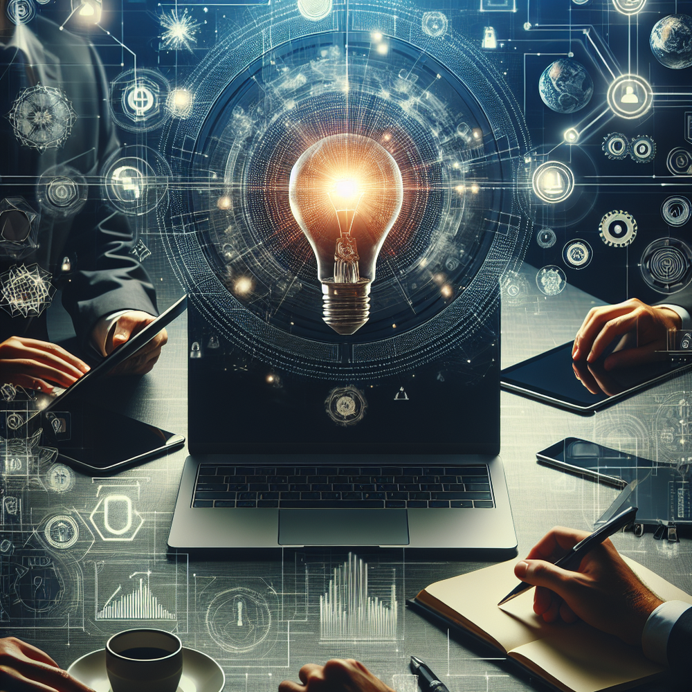 Painéis digitais e gráficos de dados em um escritório escuro de alta tecnologia