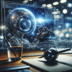 Estrutura geométrica abstrata simbolizando pilares de autoridade de marca em ambiente digital inovador