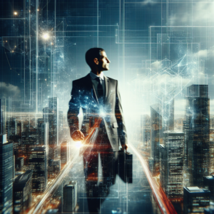 Símbolo abstrato de conexão e confiança em ambiente corporativo moderno, representando solidez de marca