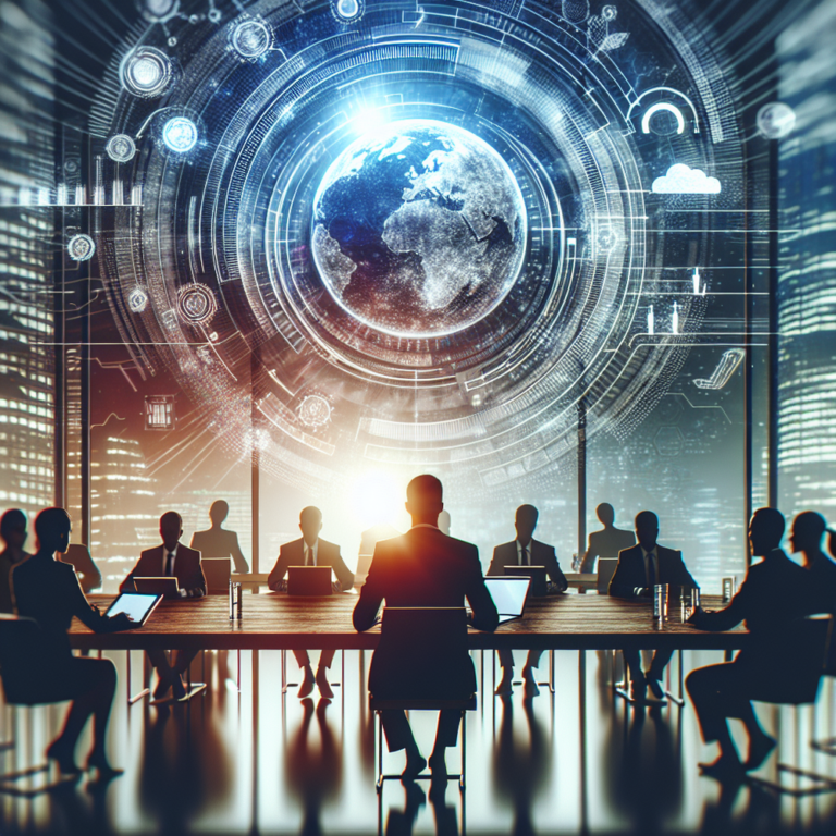 Imagem abstrata simbolizando diferenciação de marca em mercado competitivo, com elementos de luz e profundidade