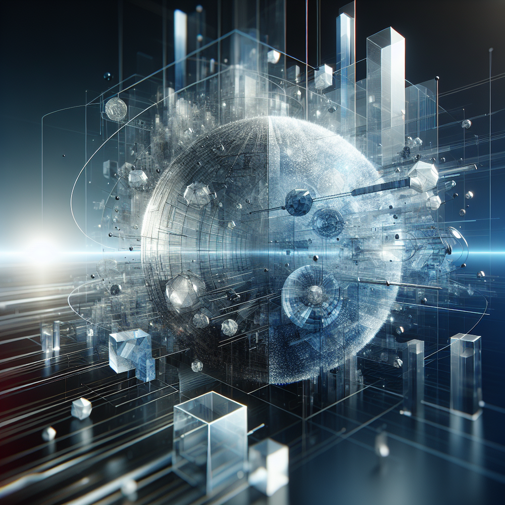 Elementos geométricos em camadas representando crescimento escalado e consistência de marca em expansão